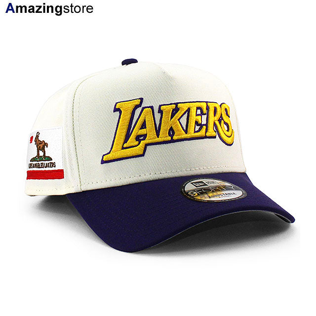 ニューエラ キャップ 9FORTY ロサンゼルス レイカーズ NBA GOAT GREY BOTTOM A-FRAME SNAPBACK CAP CREAM