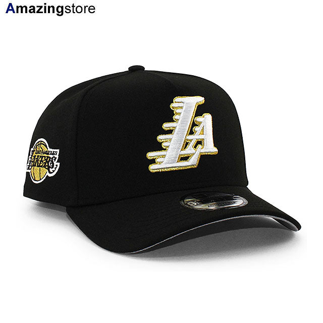 ニューエラ キャップ 9FORTY ロサンゼルス レイカーズ NBA LA GREY BOTTOM A-FRAME SNAPBACK CAP BLACK