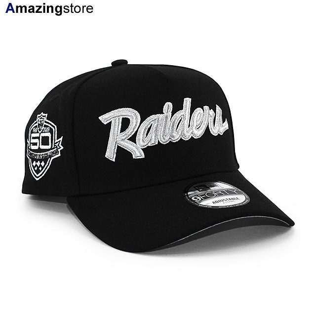 ニューエラ キャップ 9FORTY ラスベガス レイダース NFL 50TH GREY BOTTOM A-FRAME SNAPBACK CAP BLACK