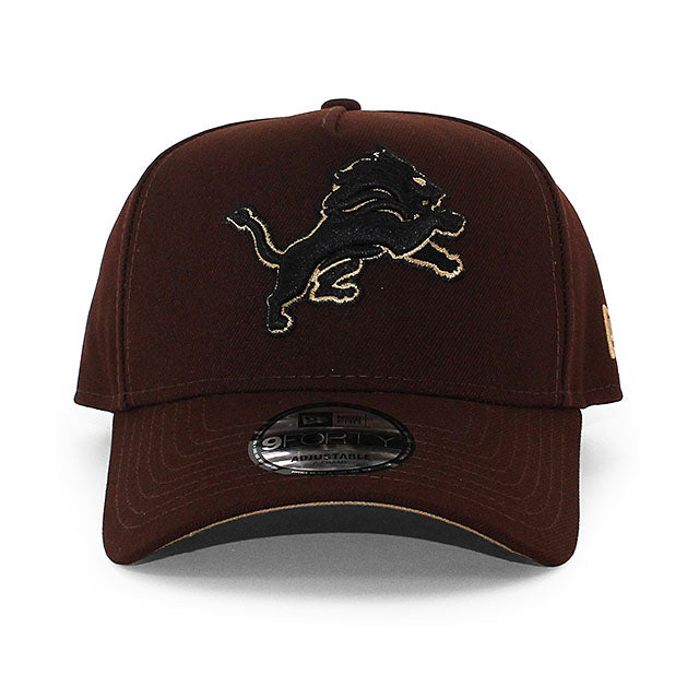 ニューエラ キャップ 9FORTY デトロイト ライオンズ NFL BURNT WOOD A-FRAME SNAPBACK CAP BROWN