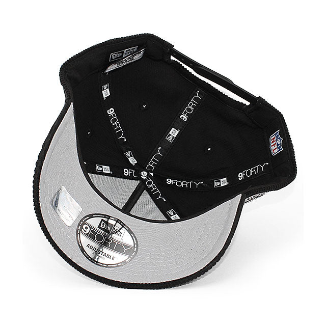 ニューエラ キャップ 9FORTY ラスベガス レイダース CORDUROY NFL 1960 GREY BOTTOM A-FRAME SNAPBACK CAP BLACK