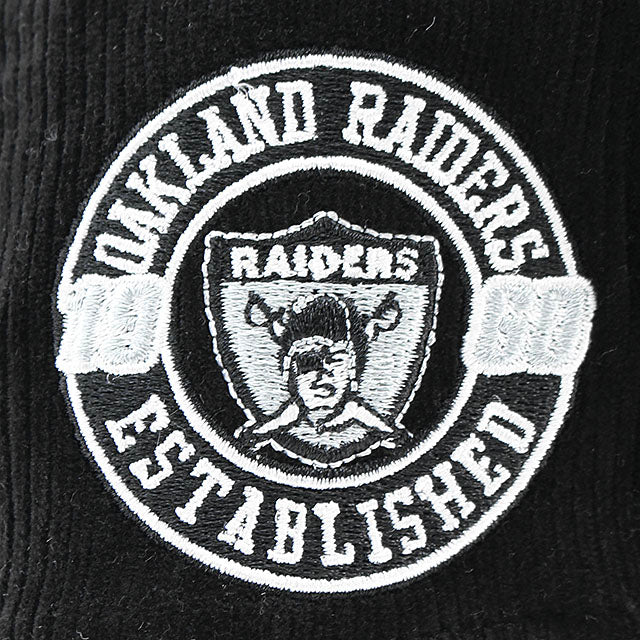 ニューエラ キャップ 9FORTY ラスベガス レイダース CORDUROY NFL 1960 GREY BOTTOM A-FRAME SNAPBACK CAP BLACK