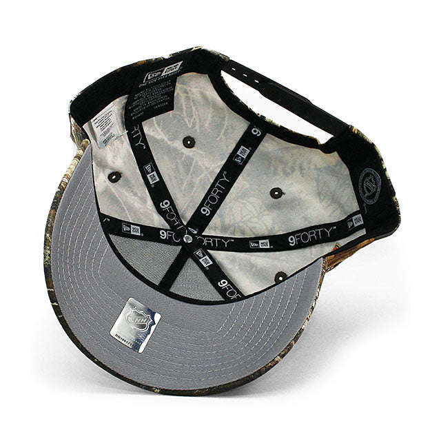 ニューエラ キャップ 9FORTY アナハイム ダックス NHL 30TH GREY BOTTOM A-FRAME SNAPBACK CAP REAL TREE CAMO