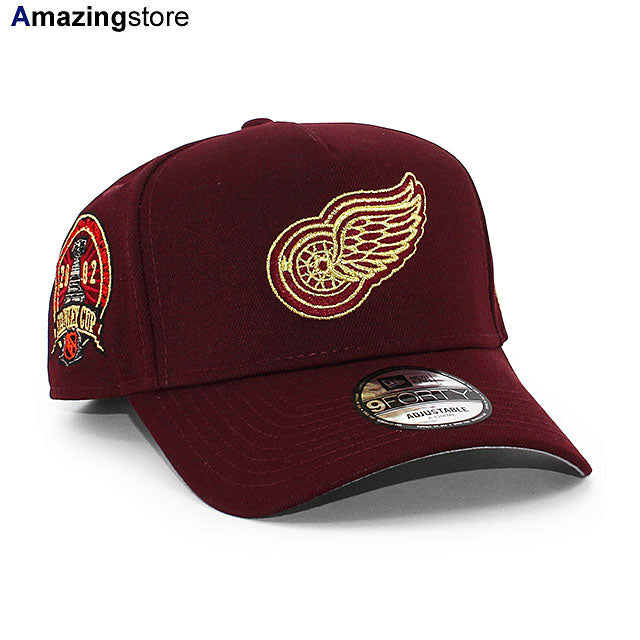 ニューエラ キャップ 9FORTY デトロイト レッドウィングス NHL 2002 STANLEY CUP GREY BOTTOM A-FRAME SNAPBACK CAP MAROON