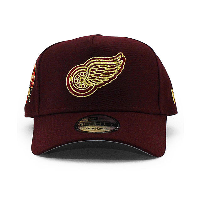 ニューエラ キャップ 9FORTY デトロイト レッドウィングス NHL 2002 STANLEY CUP GREY BOTTOM A-FRAME SNAPBACK CAP MAROON