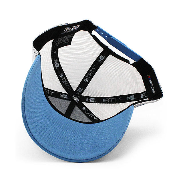 ニューエラ メッシュキャップ 9FORTY ナスカー サンディエゴ ウィークエンド RACE THE BASE A-FRAME TRUCKER MESH CAP LT BLUE