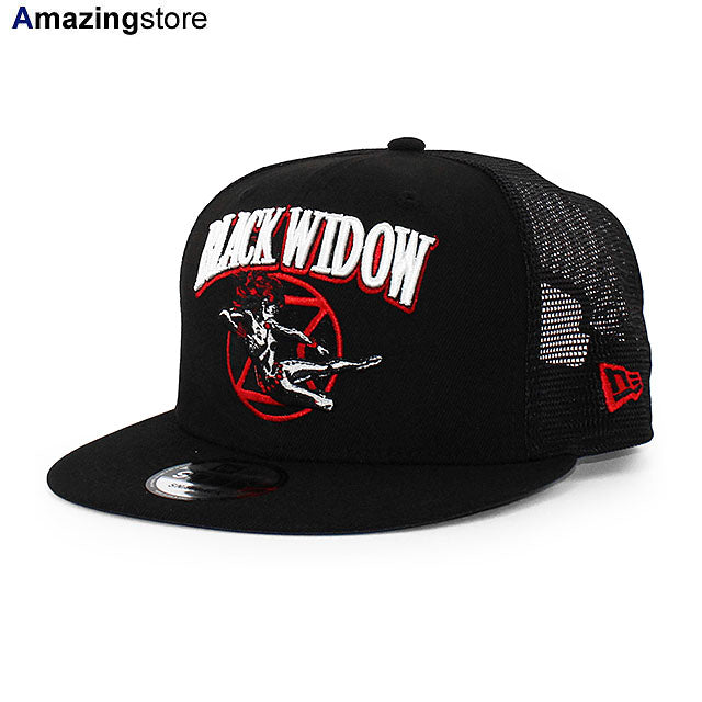 ニューエラ メッシュキャップ 9FIFTY マーベルコミックス ブラック ウィドウ TRUKER MESH SNAPBACK CAP BLACK