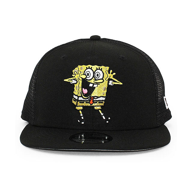 ニューエラ メッシュキャップ 9FIFTY スポンジボブ スクエアパンツ TRUKER MESH SNAPBACK CAP BLACK