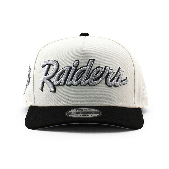 ニューエラ キャップ 9FIFTY ラスベガス レイダース NFL 50TH GREY BOTTOM A-FRAME SNAPBACK CAP CREAM