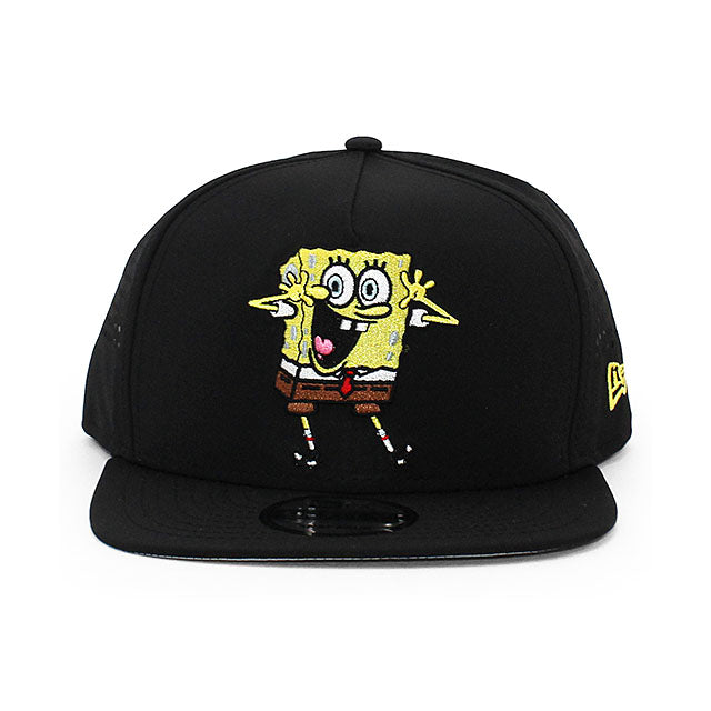 ニューエラ キャップ 9FIFTY スポンジボブ スクエアパンツ VENTED A-FRAME CAP BLACK