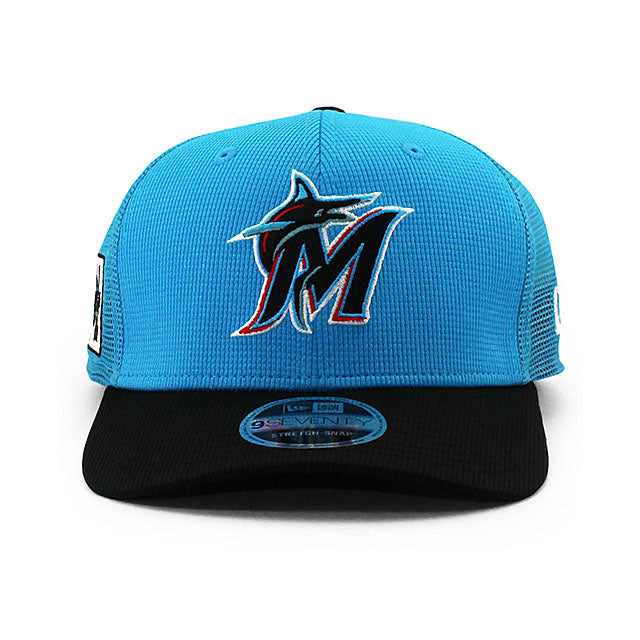 ニューエラ キャップ 9SEVENTY マイアミ マーリンズ 2025 MLB SPRING TRAINING BP STRETCH MESH SNAPBACK CAP BLUE