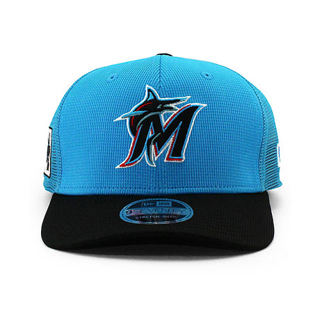 ニューエラ キャップ 9SEVENTY マイアミ マーリンズ 2025 MLB SPRING TRAINING BP STRETCH MESH SNAPBACK CAP BLUE