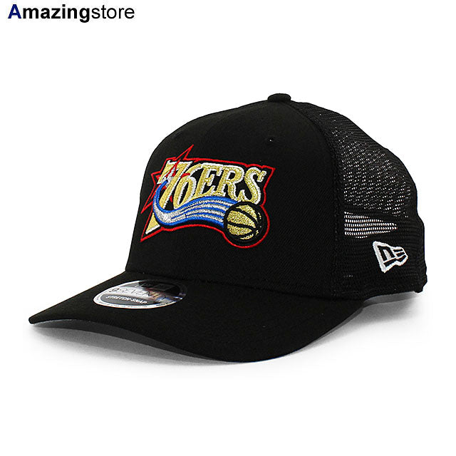 ニューエラ メッシュキャップ 9SEVENTY フィラデルフィア 76ERS NBA 1997-2008 HWC TRUCKER MESH CAP BLACK