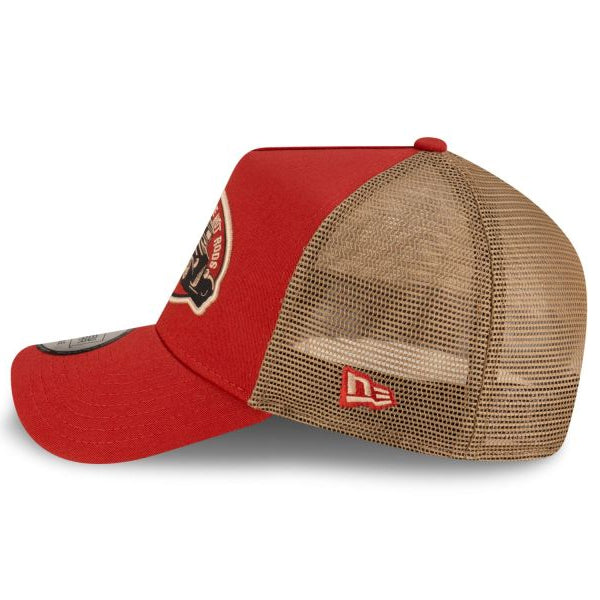 ニューエラ メッシュキャップ 9FORTY VINTAGE HOT RODS A-FRAME TRUCKER MESH CAP RED