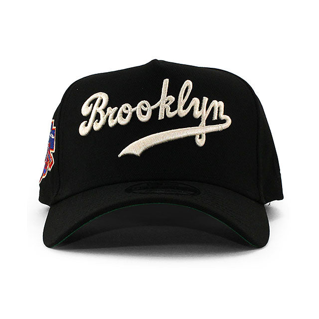 ニューエラ キャップ 9FORTY ブルックリン ドジャース MLB JACKIE ROBINSON 50 ANNIVERSARY KELLY GREEN BOTTOM A-FRAME SNAPBACK CAP BLACK