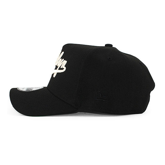 ニューエラ キャップ 9FORTY ブルックリン ドジャース MLB JACKIE ROBINSON 50 ANNIVERSARY KELLY GREEN BOTTOM A-FRAME SNAPBACK CAP BLACK