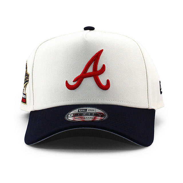 ニューエラ キャップ 9FORTY アトランタ ブレーブス MLB 1995 WORLD SERIES GREY BOTTOM A-FRAME SNAPBACK CAP CREAM