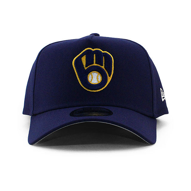 ニューエラ キャップ 9FORTY ミルウォーキー ブルワーズ MLB A-FRAME SNAPBACK CAP NAVY