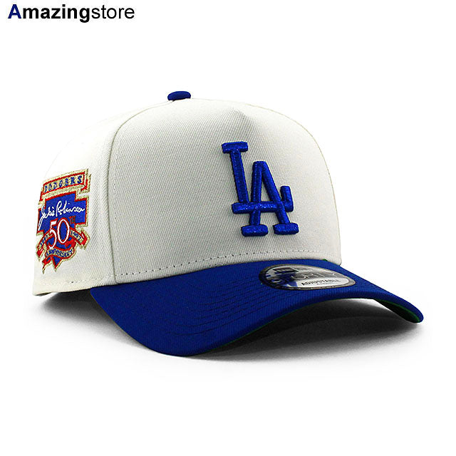 ニューエラ キャップ 9FORTY ロサンゼルス ドジャース MLB JACKIE ROBINSON 50 ANNIVERSARY GREEN BOTTOM A-FRAME SNAPBACK CAP CREAM
