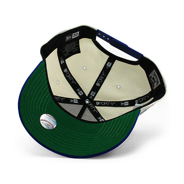 ニューエラ キャップ 9FORTY ロサンゼルス ドジャース MLB JACKIE ROBINSON 50 ANNIVERSARY GREEN BOTTOM A-FRAME SNAPBACK CAP CREAM