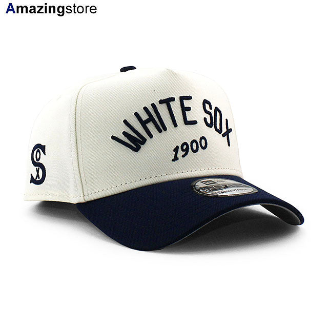 ニューエラ キャップ 9FORTY スナップバック アリス&ワンダー シカゴ ホワイトソックス MLB A-FRAME SNAPBACK CAP CREAM NAVY