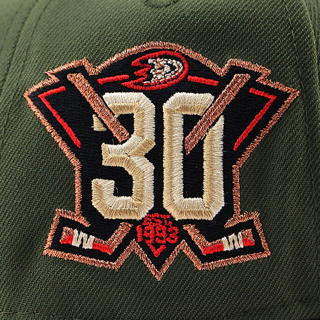 ニューエラ キャップ 9FORTY アナハイム ダックス NHL 30TH GREY BOTTOM A-FRAME SNAPBACK CAP GREEN