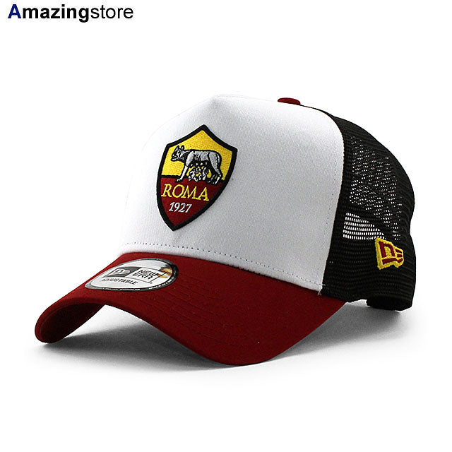 ニューエラ メッシュキャップ ASローマ SERIA A E-FRAME TRUCKER MESH CAP WHITE