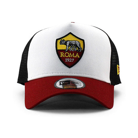 ニューエラ メッシュキャップ ASローマ SERIA A E-FRAME TRUCKER MESH CAP WHITE