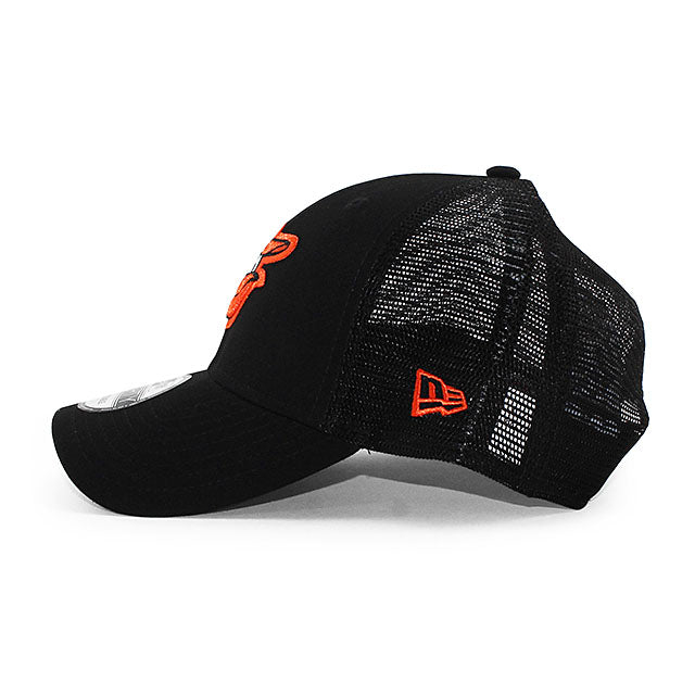 ニューエラ メッシュキャップ 9FORTY ボルチモア オリオールズ MLB TRUCKER MESH CAP BLACK