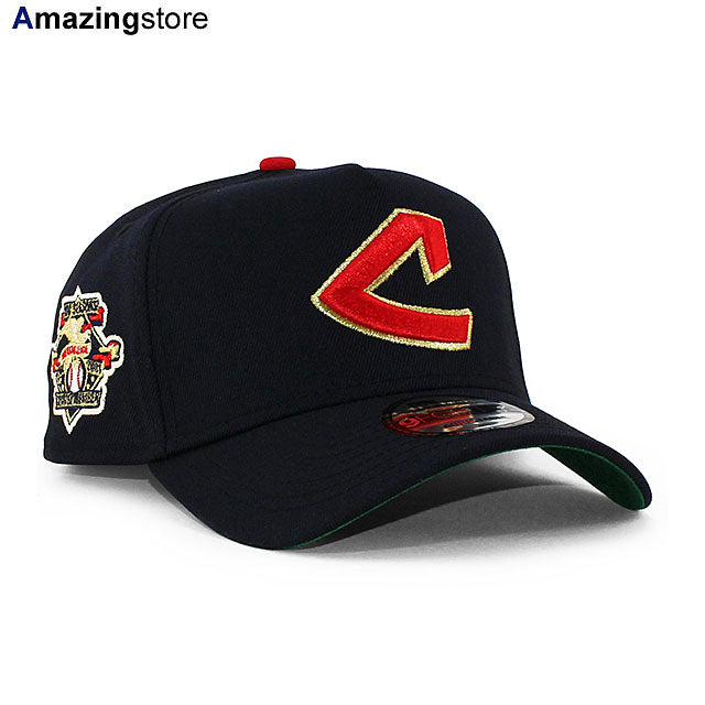 ニューエラ キャップ 9FORTY クリーブランド インディアンス MLB AMERICAN LEAGUE KELLY GREEN BOTTOM A-FRAME SNAPBACK CAP NAVY