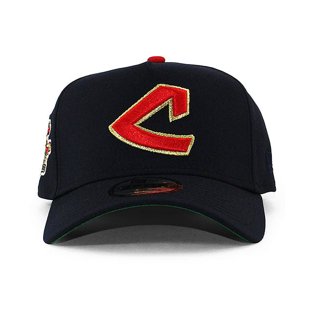 ニューエラ キャップ 9FORTY クリーブランド インディアンス MLB AMERICAN LEAGUE KELLY GREEN BOTTOM A-FRAME SNAPBACK CAP NAVY
