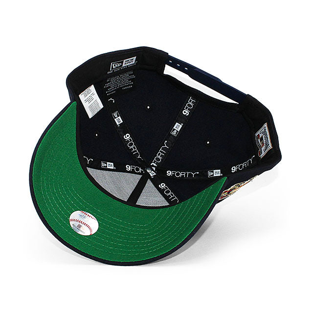 ニューエラ キャップ 9FORTY クリーブランド インディアンス MLB AMERICAN LEAGUE KELLY GREEN BOTTOM A-FRAME SNAPBACK CAP NAVY