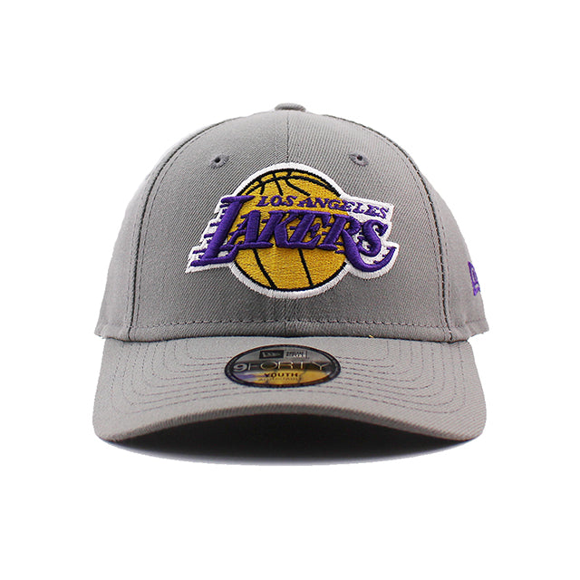 子供用 ニューエラ キャップ 9FORTY ロサンゼルス レイカーズ YOUTH MLB THE LEAGUE ADJUSTABLE CAP GREY