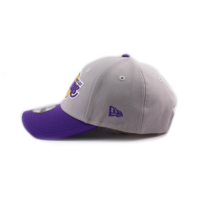 子供用 ニューエラ キャップ 9FORTY ロサンゼルス レイカーズ YOUTH MLB THE LEAGUE ADJUSTABLE CAP GREY PURPLE