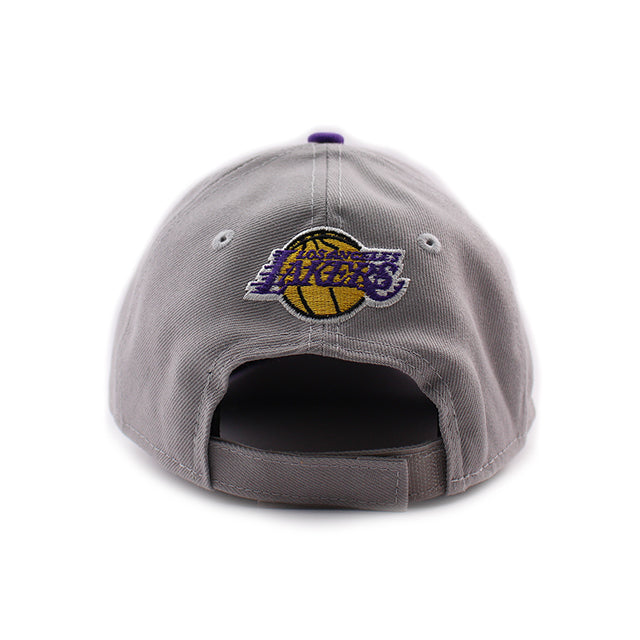 子供用 ニューエラ キャップ 9FORTY ロサンゼルス レイカーズ YOUTH MLB THE LEAGUE ADJUSTABLE CAP GREY PURPLE