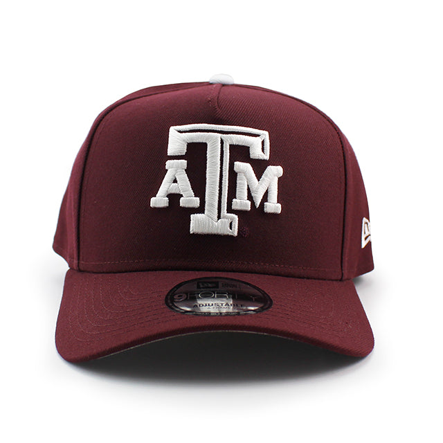 アディダスコラボ ニューエラ キャップ 9FORTY テキサス A&M アギーズ NCAA ATM LOGO A-FRAME SNAPBACK CAP MAROON
