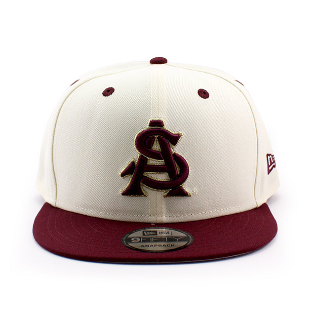 アディダスコラボ ニューエラ キャップ 9FIFTY アリゾナステイト サンデビルズ NCAA SNAPBACK CAP CHROME WHITE MAROON