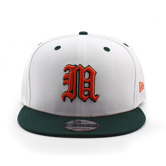 アディダスコラボ ニューエラ キャップ 9FIFTY マイアミ ハリケーンズ NCAA ATM LOGO SNAPBACK CAP WHITE GREEN
