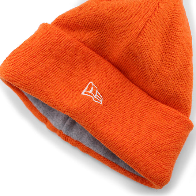 ニューエラ ニットキャップ ビーニー SHIELD LOGO CUFFED KNIT BEANIE ORANGE