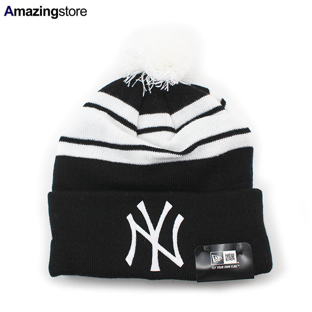 ニューエラ ニット ビーニー ニューヨーク ヤンキース MLB BIG-SCREEN KNIT BEANIE BLACK-WHITE