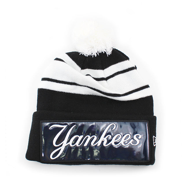 ニューエラ ニット ビーニー ニューヨーク ヤンキース MLB BIG-SCREEN KNIT BEANIE BLACK-WHITE