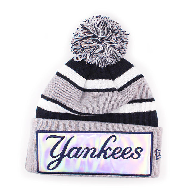 ニューエラ ニット ビーニー ニューヨーク ヤンキース MLB BIG-SCREEN KNIT BEANIE GREY-NAVY