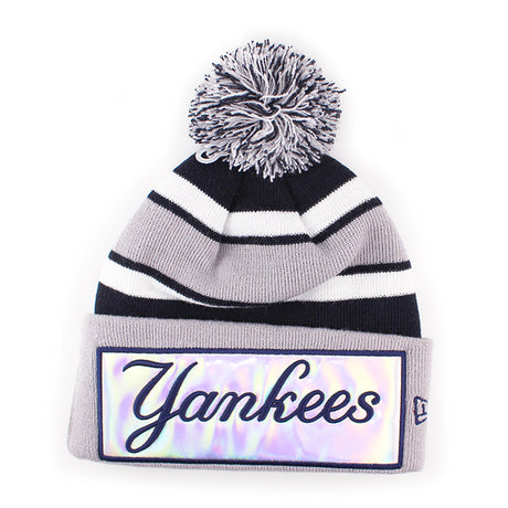 ニューエラ ニット ビーニー ニューヨーク ヤンキース MLB BIG-SCREEN KNIT BEANIE GREY-NAVY