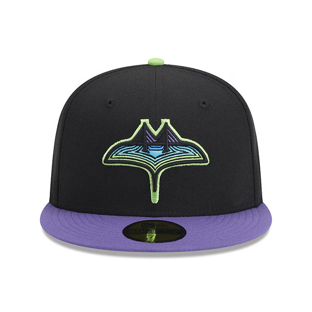 シティコネクト ニューエラ キャップ 59FIFTY タンパベイ レイズ MLB CITY CONNECT FITTED CAP BLACK PURPLE