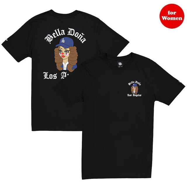 海外取寄 女性用 ニューエラ Tシャツ ロサンゼルス ドジャース ベラ ドーニャ WOMEN'S T-SHIRT BLACK