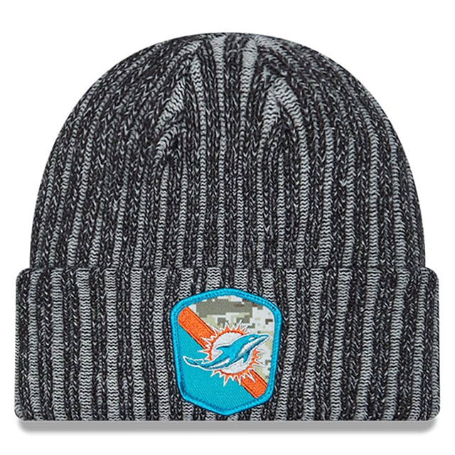 ニューエラ ニットキャップ ビーニー マイアミ ドルフィンズ NFL 2023 SALUTE-TO-SERVICE KNIT BEANIE BLACK