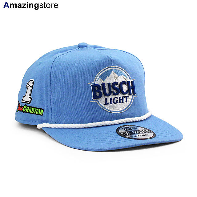 ニューエラ キャップ GOLFER ナスカー ロス チャステイン BUSCH LIGHT SNAPBACK CAP LT BLUE