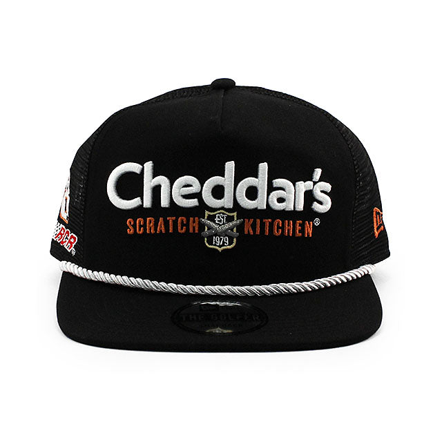 ニューエラ メッシュキャップ GOLFER ナスカー カイル ブッシュ Cheddar's MESH SNAPBACK CAP BLACK