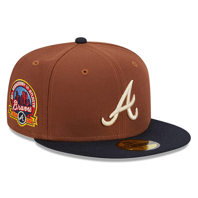 ニューエラ キャップ 59FIFTY アトランタ ブレーブス HARVEST SIDE-PATCH FITTED CAP BROWN NAVY NEW ERA ATLANTA BRAVES