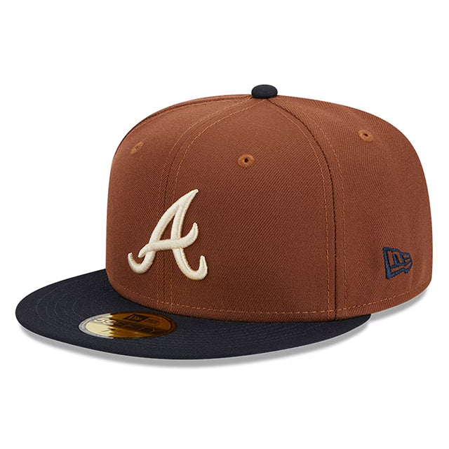 ニューエラ キャップ 59FIFTY アトランタ ブレーブス HARVEST SIDE-PATCH FITTED CAP BROWN NAVY NEW ERA ATLANTA BRAVES
